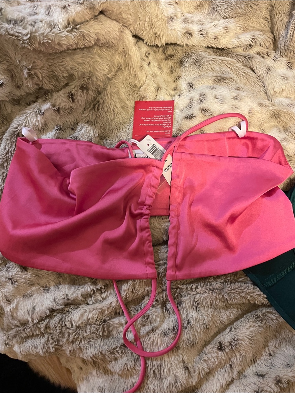 Sunday Best Hot Pink Satin Bandeau Bralette